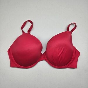 Victoria's Secret PINK Women Bra 36D Red T Shirt Underwired Strap